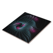 Abstract kleurrijk Fantasy Fractal Tegeltje (Zijkant)