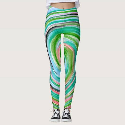 Abstract Kleurrijk Fractal Pattern #3 Leggings (Voorkant)