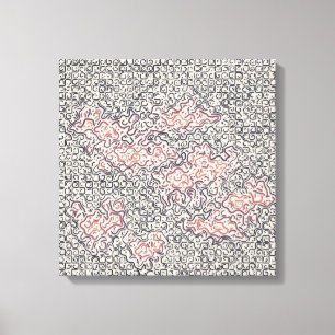 Abstract Kleurrijk Gedraaide Touw Retro Kunstpatro Canvas Afdruk