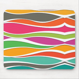 Abstract kleurrijk geometrisch golfpatroon muismat