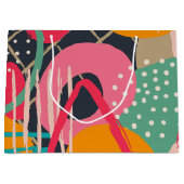 Abstract Kleurrijk Geometrisch Monogram Naam Ontwe Groot Cadeauzakje (Voorkant)