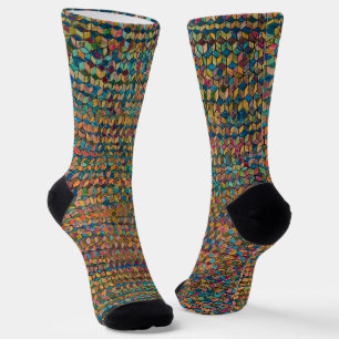 Abstract Kleurrijk Geometrisch Patchwork Sokken
