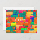 Abstract kleurrijk geometrisch patroon en bedankt briefkaart (Voorkant / Achterkant)