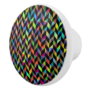 Abstract kleurrijk geometrisch patroon keramische knop
