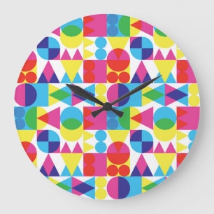 Abstract kleurrijk geometrisch patroonontwerp. grote klok