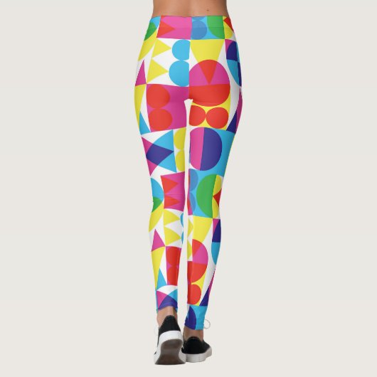 Abstract kleurrijk geometrisch patroonontwerp. leggings (Achterkant)