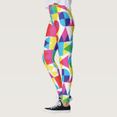 Abstract kleurrijk geometrisch patroonontwerp. leggings (Links)