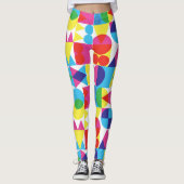 Abstract kleurrijk geometrisch patroonontwerp. leggings (Voorkant)