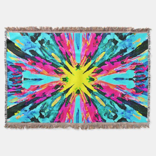 Abstract kleurrijk gloedpatroon deken (Voorkant)