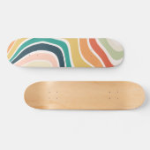 Abstract kleurrijk golvend patroon skateboard (Horizontaal)