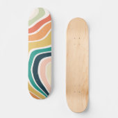 Abstract kleurrijk golvend patroon skateboard (Voorkant)