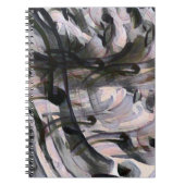 Abstract kleurrijk grijs en paars patroon notitieboek (Voorkant)