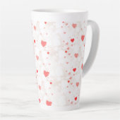 Abstract kleurrijk hartenpatroon latte mok (Rechterhoek)