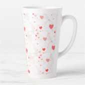 Abstract kleurrijk hartenpatroon latte mok (Rechts)