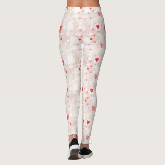Abstract kleurrijk hartenpatroon leggings (Achterkant)