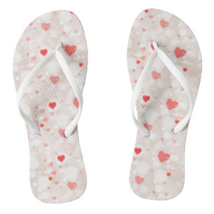 Abstract kleurrijk hartenpatroon teenslippers