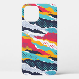 Abstract kleurrijk kamouflage behangselpapier met iPhone 12 hoesje