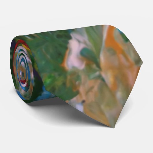 Abstract kleurrijk landschap stropdas (Opgerold)