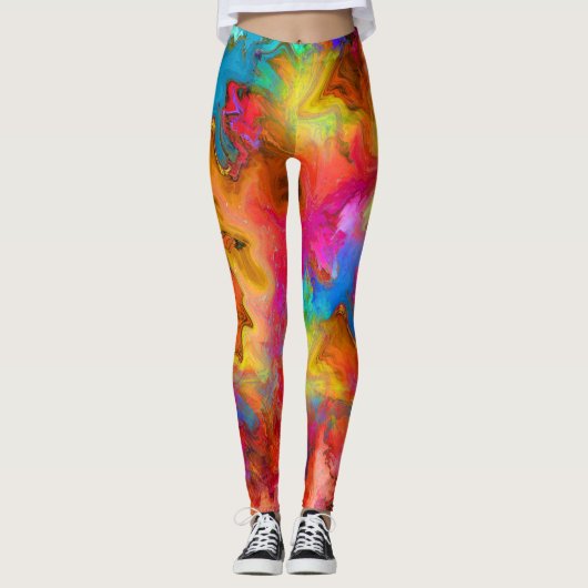 abstract kleurrijk leggings (Voorkant)
