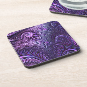 Abstract kleurrijk Lila en Violet Spiral Patroon Bier Onderzetter