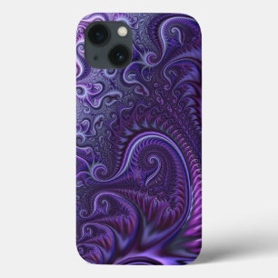 Abstract kleurrijk Lila en Violet Spiral Patroon iPhone 13 Hoesje