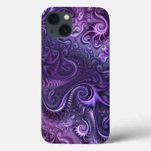 Abstract kleurrijk Lila en Violet Spiral Patroon iPhone 13 Hoesje