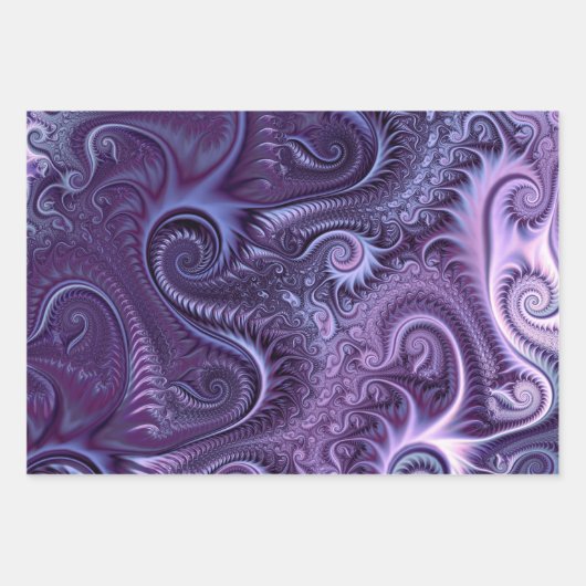 Abstract kleurrijk Lila en Violet Spiral Patroon Inpakpapier Vel (Voorkant 3)