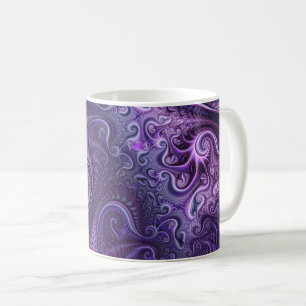 Abstract kleurrijk Lila en Violet Spiral Patroon Koffiemok