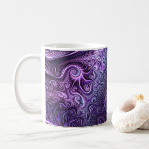 Abstract kleurrijk Lila en Violet Spiral Patroon Koffiemok