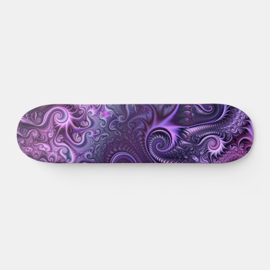 Abstract kleurrijk Lila en Violet Spiral Patroon Skateboard (Horizontaal)