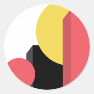 Abstract, kleurrijk, modern, eenvoudig, levendig d ronde sticker