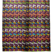 Abstract kleurrijk mozaïekGlas in lood #4 Douchegordijn (Voorkant)