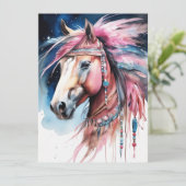 Abstract kleurrijk paard kaart (Staand voorkant)