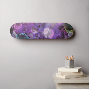Abstract kleurrijk Paars, roze, alcoholinkt Art Skateboard