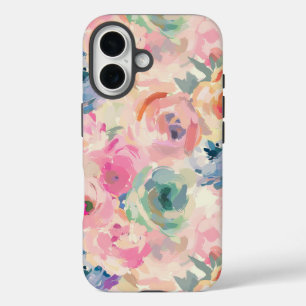 Abstract Kleurrijk Pastel Bloemen Bloemmotief iPhone 16 Hoesje
