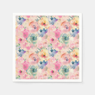 Abstract Kleurrijk Pastel Bloemen Bloemmotief Servet