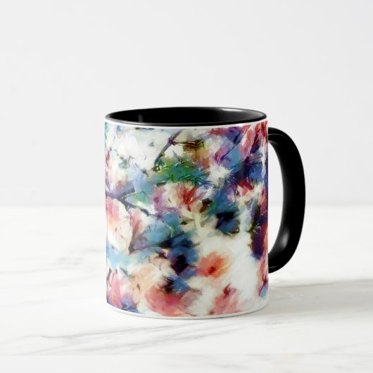 Abstract, kleurrijk patroon, helder, elegant mok (Voorkant rechts)