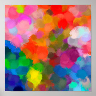 Abstract kleurrijk penseelstreken poster