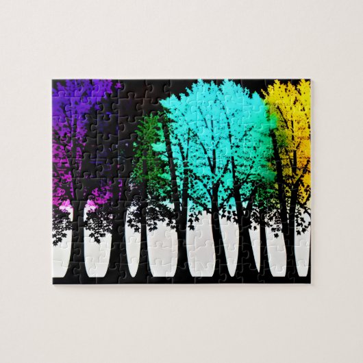 Abstract Kleurrijk Regenboogboomcanvas Legpuzzel (Horizontaal)