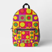 Abstract kleurrijk rond vierkant naadloos patroon bedrukte rugzak (Voorkant)