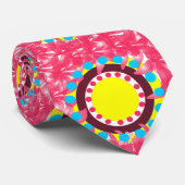 Abstract kleurrijk rondflessenpatroon stropdas (Opgerold)