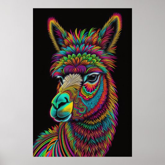 Abstract Kleurrijk Schilderen van een Llama 2:3 Poster (Voorkant)
