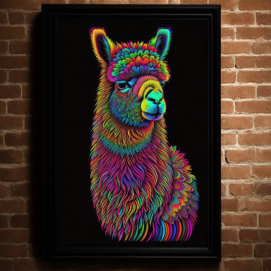 Abstract Kleurrijk Schilderen van een Llama 2:3 Poster