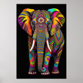 Abstract Kleurrijk Schilderen van een Olifant 2:3  Poster (Voorkant)