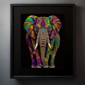 Abstract Kleurrijk Schilderen van een Olifant 5:4 Poster
