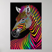 Abstract Kleurrijk Schilderen van een Zebra 2:3 II Poster (Voorkant)