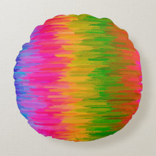 Abstract Kleurrijk Schilderij #36 Rond Kussen