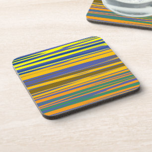 Abstract Kleurrijk Strepenpatroon Bier Onderzetter