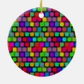 Abstract kleurrijk vierkant patroon keramisch ornament (Achterkant)