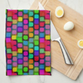 Abstract kleurrijk vierkant patroon theedoek (Quarter Fold)